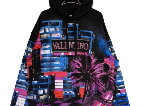 [Pre-owned] VALENTINO Electric City Printed Hoodie XV3MF18I85D For Sale