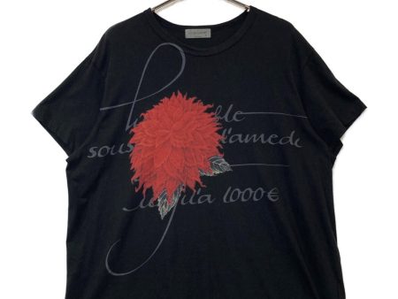 [Pre-owned] Yohji Yamamoto pour homme Dahlia Flower Print Crew Neck T-Shirt HG-T68-278 Online now