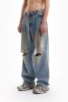 HEAVY BAGGY DISTRESSED DENIM SAND WASH DIRT WASH on Sale