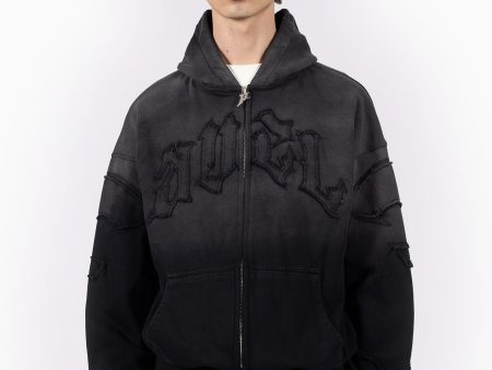 CORRUPTED GRADIENT BLACK WASHED FRONTZIP [PRE ORDER] Online now