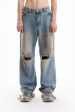 HEAVY BAGGY DISTRESSED DENIM SAND WASH DIRT WASH on Sale