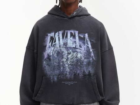 DEEP WOODS BLACK WASHED HOODIE Discount