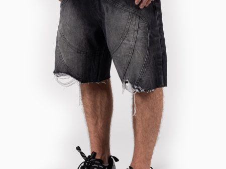 CUTLINE WAVE BLACK SHORTS Online now