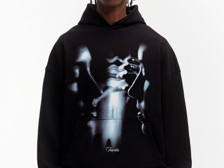 TWO FACE BLACK HOODIE Sale