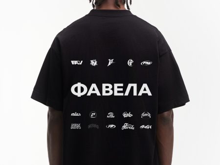 MULTILOGO CYRILLIC BLACK T-SHIRT Discount