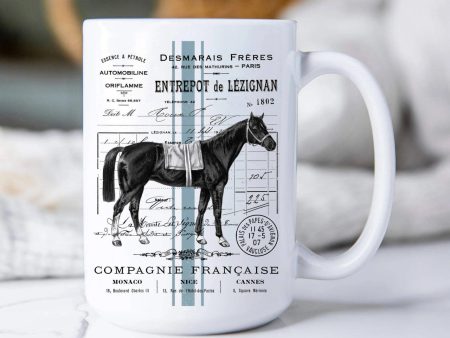 Avery Lane Vintage French Horse 15 oz Coffee Mug Supply