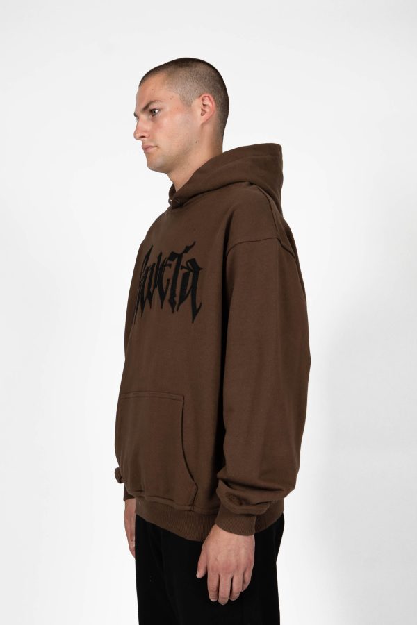 BOLT FLEECE COFFEE BROWN SNAP BUTTON HOODIE Fashion