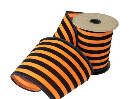 Orange & Black Stripe Ribbon Sale