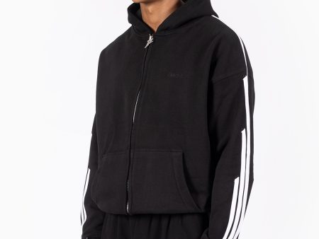 4 STRIPE BLACK FRONTZIP For Discount