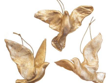 Trio of Sculpted Gilded Doves Online Sale