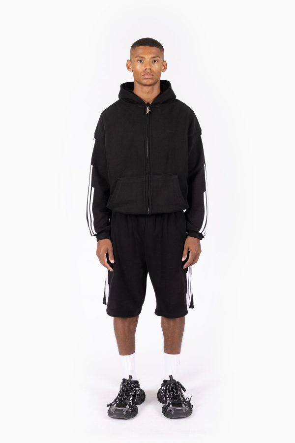 4 STRIPE BLACK FRONTZIP For Discount