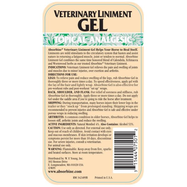 Absorbine Veterinary Liniment Horse Pain Gel For Cheap