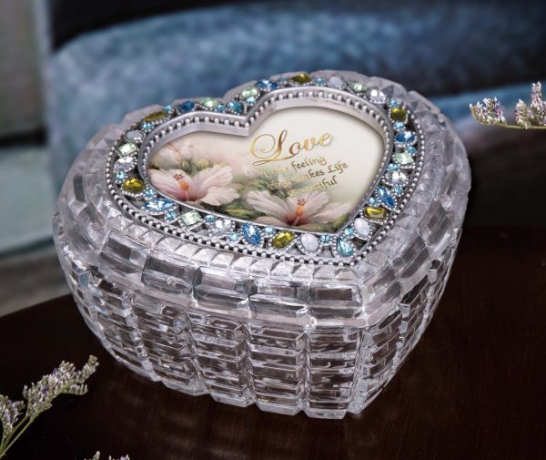 Diamond Cut Silver Heart  Box on Sale