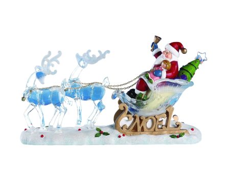 Santa on Sleigh w Reindeer Hot on Sale