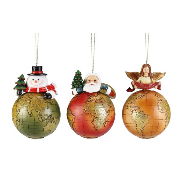 Snowman, Santa & Angel Globe Orn. on Sale