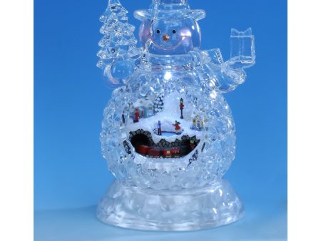 Acrylic Snowman Train Village Discount